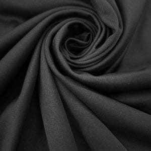 BLACK Polyester (Not Neoprene) Scuba Double Knit Fabric By The Yard for Lining Dress Covers Runners Apparel Clothing Gowns - STYLE 054