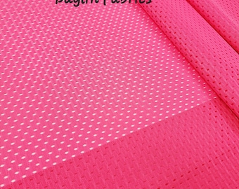 Neon Fuchsia Athletic Sports Mesh Knit 100% Polyester Football Sports Mesh Fabric by the Yard for Apparel Craft Costume Jersey 60" STYLE 028