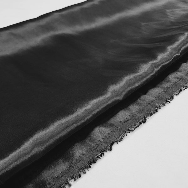 BLACK Solid Taffeta Fabric/Plain 60"Wide Taffeta Fabric By the Yard - STYLE 292