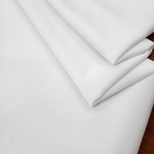 White Wide Solid Plain Poly Poplin Fabric Premium Quality Polyester 60&quot; Inches Poplin for tablecloths Apparel Sold By The Yard, STYLE 336