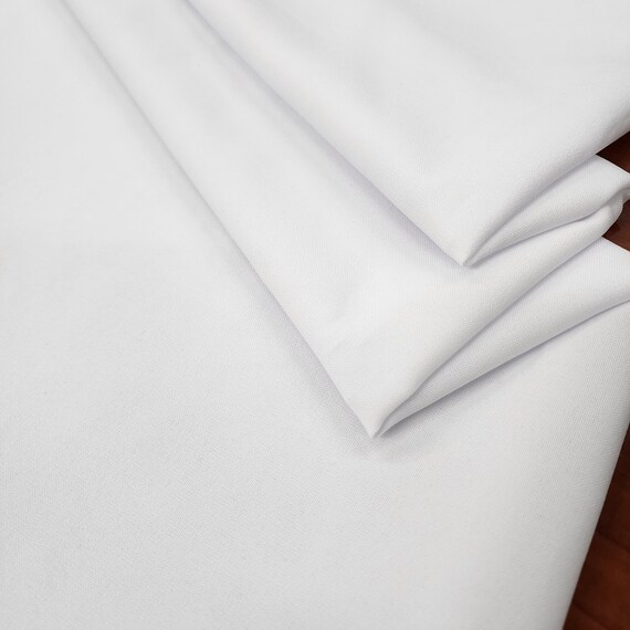White Wide Solid Plain Poly Poplin Fabric Premium Quality Polyester 60" Inches Poplin for tablecloths Apparel Sold By The Yard, STYLE 336