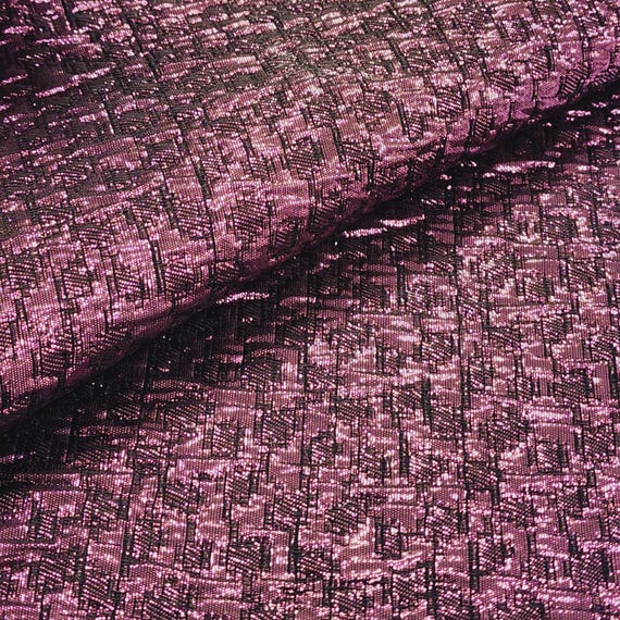 Black Dark Purple Crinkle Jacquard Brocade Satin Fabric by the yard for Gowns Costume Decor Events Couture Capes Crafts Bridal - STYLE 273