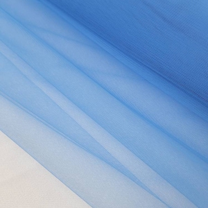 French Blue Italian Tulle Luxury Fine Netting Tulle Fabric by the yard for Skirts, Bridal & Veils, Gowns, Doll, Party Decor, Tutu -STYLE 127