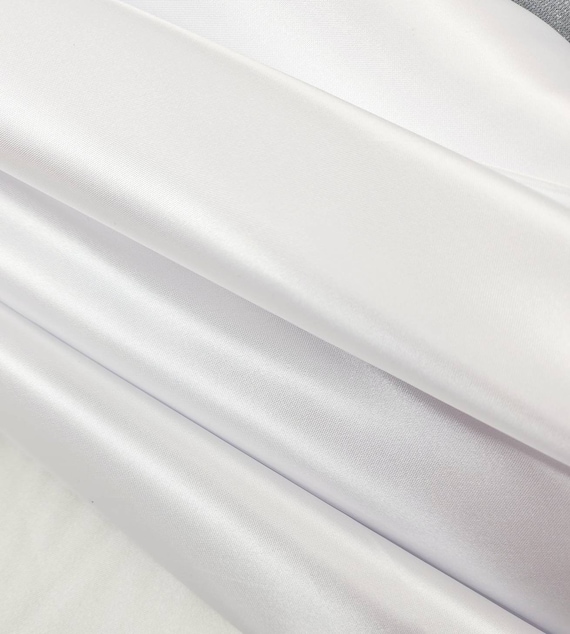 Satin Fabric | by The Yard | Luxury & Soft | 60 Wide Roll | Silky & Shiny  | Decoration, Apparel, Drapery, DIY Crafts (White, 5 Yards)