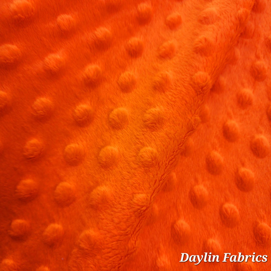 Neon Orange Rich Embossed Dimple Dots Soft Velvety Minky Fabric for ...