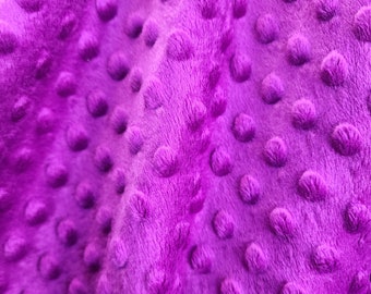 Magenta Rich Embossed Dimple Dots Soft Velvety Minky Fabric for Blankets Baby Accessories Pillows Stuffed Toys Costume Crafts - 141