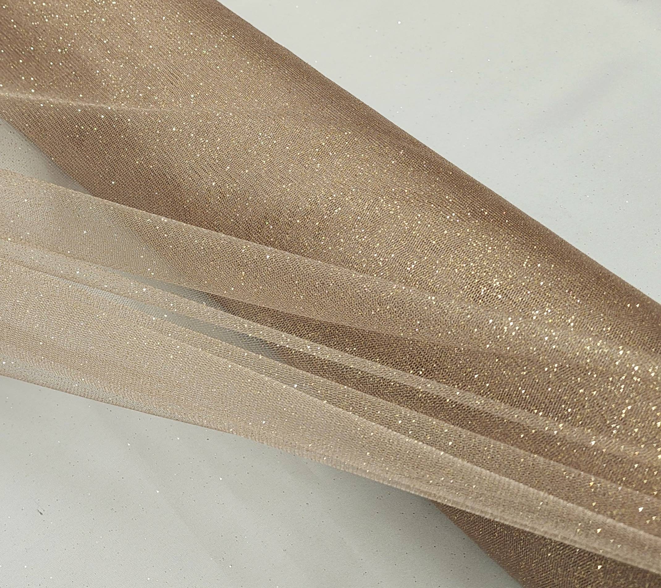 New Gold Color Shimmer Glitter Tulle Fabric by the Yard, Stardust Glitter  Fabric twinkles by Secret Spark, DIY Gold Glitter for Dresses 