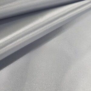 Silver Bridal Thick Shiny Satin Fabric by the Yard Heavy Smooth Non-Stretch 60" Wide Plain Solid Bridal Satin for Lining Dress - STYLE 014