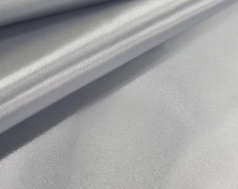 Silver Bridal Thick Shiny Satin Fabric by the Yard Heavy Smooth Non-Stretch 60" Wide Plain Solid Bridal Satin for Lining Dress - STYLE 014