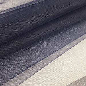 Dark Navy Italian Tulle Luxury Fine Netting Tulle Fabric by the yard for Skirts, Bridal & Veils, Gowns, Doll, Party Decor, Tutu - STYLE 127