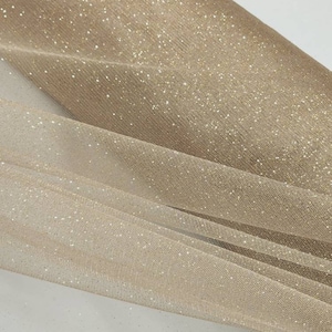 Nude Gold Glitter Tulle Nude Sparkle Tulle Fabric by the Yard - Etsy