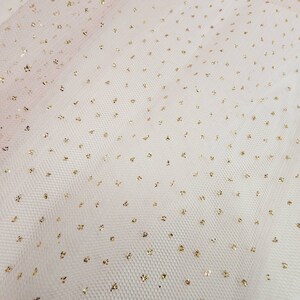 Light Pink Gold Glitter Sparkle English Netting Tulle Fabric by the Yard STYLE 171 image 6