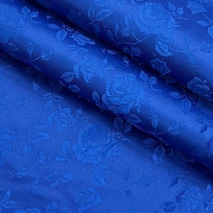 Meterware aus königsblauem Polyester-Jacquard-Brokat-Satin mit Blumenmuster für Kleider, Brautmode, Dekoration, Kleidung, Kostüme und Bastelarbeiten – Stil 316