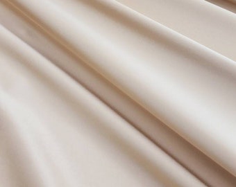 Light Champagne Silk Minimal Stretch Bridal Satin Fabric By The Yard For Gown - Wedding - Bridesmaid - Prom - Party - Evening - STYLE 110