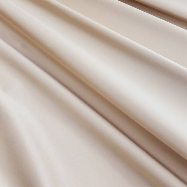 Light Champagne Silk Minimal Stretch Bridal Satin Fabric By The Yard For Gown - Wedding - Bridesmaid - Prom - Party - Evening - STYLE 110