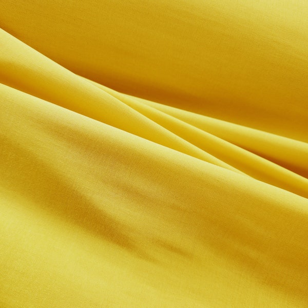 YELLOW Stretch Solid Plain Taffeta Fabric by the yard for Gowns, Bridal Wear, Home Decor, Lining, Clothes, Costumes, Crafts, Prom, STYLE 015