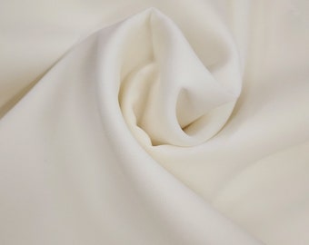 Light Ivory Wide Solid Plain Poly Poplin Fabric Off White Premium Quality Polyester 60" for Wedding Tablecloths Sold By The Yard, STYLE 336