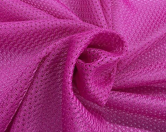 Fuschia Polyester Micro Mesh Jersey Sports Mesh Knit Fabric by the Yard Athletic Mesh Knit 100% for Apparel Craft Decor Jersey 60" STYLE 022