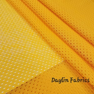 GOLD Athletic Sports Mesh Knit 100% Polyester Football Sports Mesh Fabric by the Yard for Apparel Craft Costume Jersey 60&quot; Wide - STYLE 028