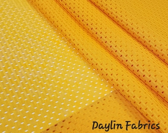 Tissu en maille de sport athlétique GOLD 100 % polyester, au mètre, pour vêtements, costumes, jersey, 152 cm de large - STYLE 028