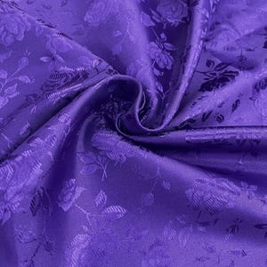 LILA Polyester Floral Jacquard Brokat Satin Stoff Meterware für Kleider, Brautmode, Dekor, Kleidung, Kostüme, Kunsthandwerk - Stil 316
