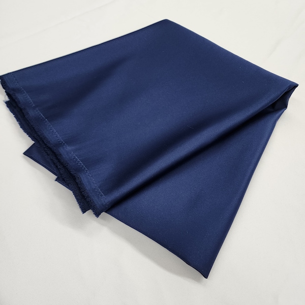 NAVY BLUE Japanese Heavy Dull Matte Bridal Satin Fabric by the yard for Wedding, Gowns, Skirts, Decor, Garments, 58/60" Wide, STYLE 144