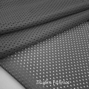 Charcoal Gray Ahletic Sports Mesh Knit 100% Polyester Football Sports Mesh Fabric by the Yard for Apparel Costume Jersey 60&quot; - STYLE 028
