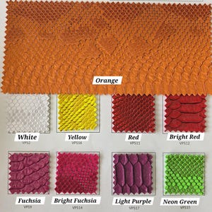 Snake Faux Leather Upholstery Viper Snake Skin Texture Fake Leather Material PVC Vinyl Fabric by Yard 21 Colors Available - STYLE 147