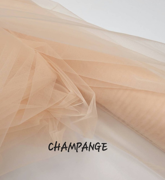 【euw】nuance quilting tulle outer / beige Nude Taupe Tan Champagne Italian Tulle - Skin Colors - Luxury Fine
