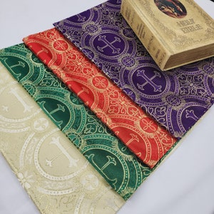 Liturgical Prayer Table Cloth Catholic Christian Catechesis Set of 4 Colors Crosses Runner Holy Icon Catechesis Oratory Decor Veil - 003