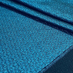 Black Teal Blue Crinkle Metallic Heavy Jacquard Brocade Fabric by the yard for Gowns Costume Decor Events Couture Capes Jackets - STYLE 273 imagen 6