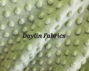 Sage Green Rich Embossed Dimple Dots Soft Velvety Minky Fabric for Blankets Baby Accessories Pillows Stuffed Toys Costume Crafts - 141