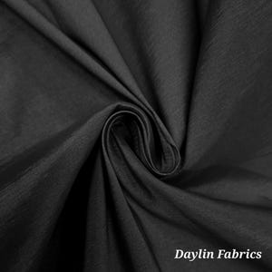 Black Stretch Solid Plain Taffeta Fabric by the yard for Gown, Bridal Wear, Home Decor, Lining, Skrits, Clothes, Costumes, Prom, STYLE 015