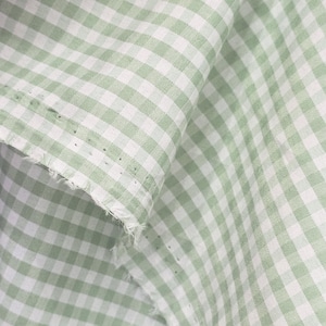 Sage Mint Checkered Gingham Fabric by Yard 1/8 Inch Poly Cotton Small Check Fabric 60 Wide for Dress Tablecloth Curtains Craft - STYLE 061