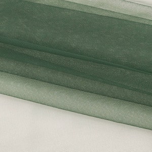 Hunter Green Italian Tulle Luxury Fine Netting Tulle Fabric by the yard for Skirts, Bridal & Veils, Gowns, Doll, Party Decor, Tutu STYLE 127