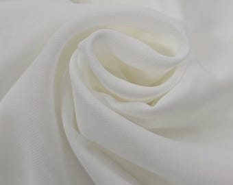Off White Solid Hi-Multi Chiffon Fabric by the Yard for Wedding Decor Light Ivory Plain Lightweight Chiffon Fabric Crafts Garments STYLE 250