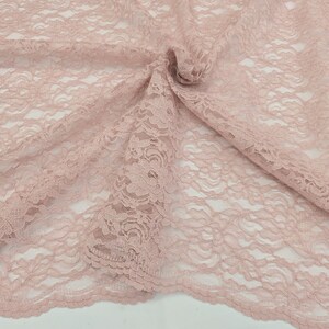 BLUSH Corded Floral Alencon Lace Floral Embroidery Lace Fabric by the Yard for High Fashion Dress Gowns Skrits Couture Bridal - STYLE 105