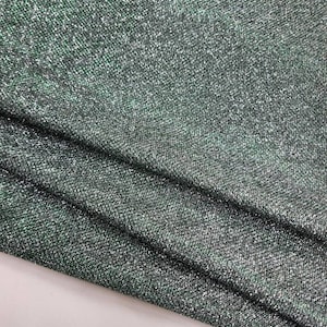 Black Emerald Green Silver Lurex Glitter Fabric - Glimmer - Shimmer Fabric - Light Weight - Stretch - Lurex Foam by the yard - Style 135
