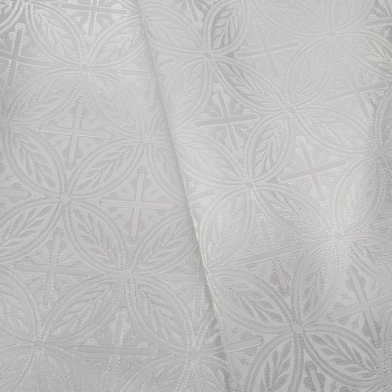 White Liturgical Fabric Religious Jacquard Brocade Vestment Events ...