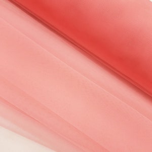 Conch Shell Coral Italian Tulle Luxury Fine Netting Tulle Fabric by the yard for Skirts, Bridal, Veils, Gown, Doll, Decor, Tutu - STYLE 127