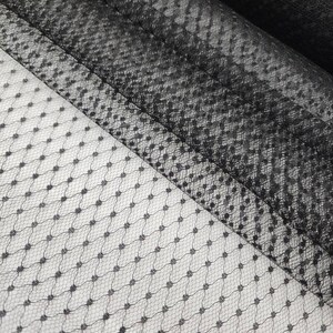 Black Swiss Dot Veiling Point by the yard Small 60" Wide Polka Dot Fichu Scarf Polyester Classic Women's Accessory Gowns Capes STYLE 103