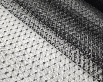 Black Swiss Dot Veiling Point by the yard Small 60" Wide Polka Dot Fichu Scarf Polyester Classic Women's Accessory Gowns Capes STYLE 103