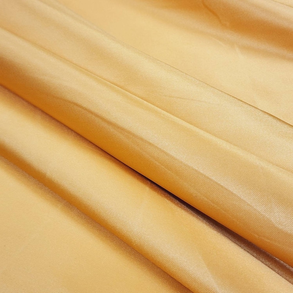 Gold Shiny Satin Fabric - Silky Wedding Bridal Satin by the Yard For Dress - Gown - Decoration Event - Costume - DIY - Couture - Style 151