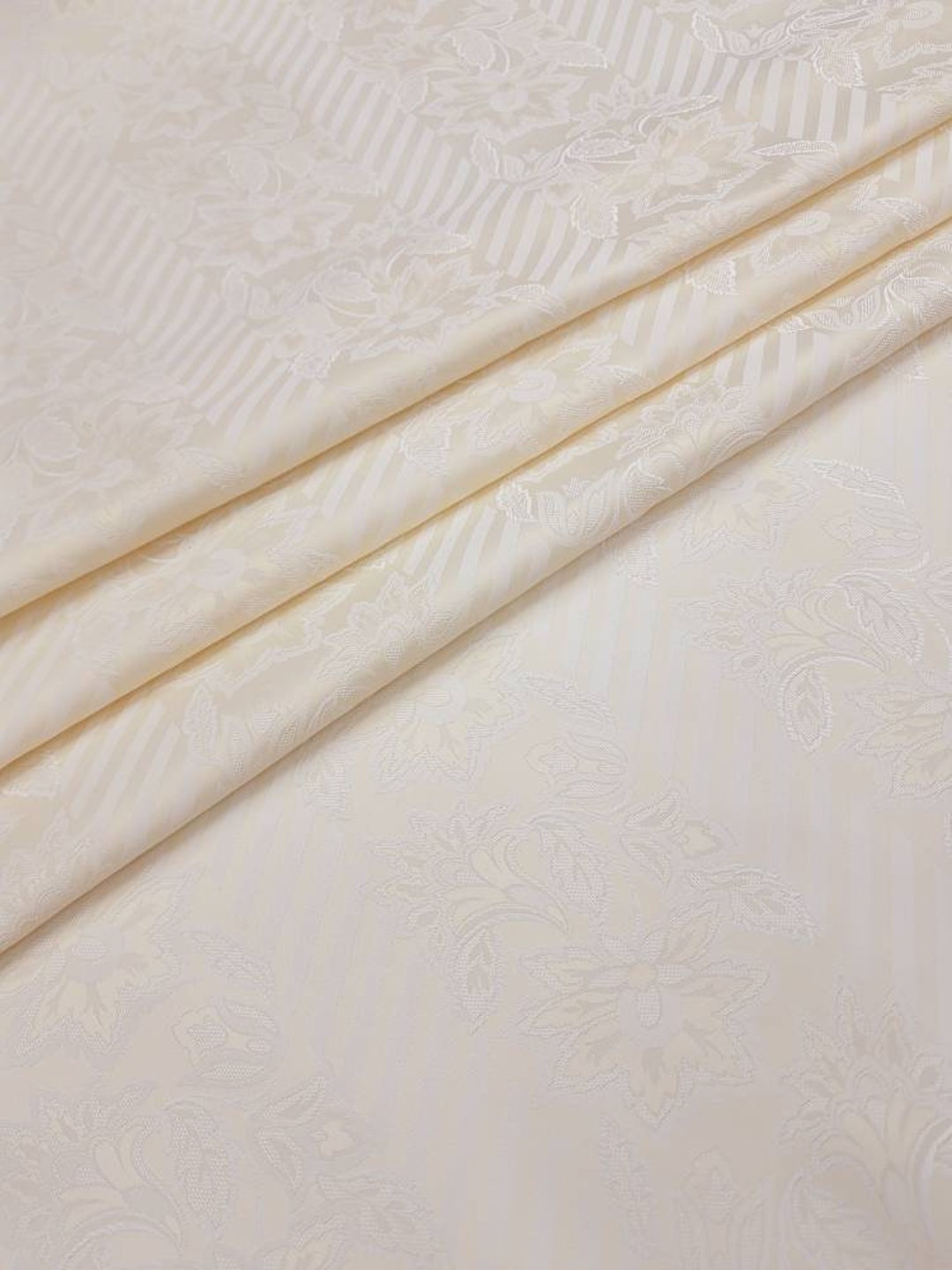Dark Ivory Brocade Fabric Ivory Jacquard Fabric by the Yard - Etsy