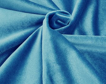 Dusty Blue Plush Non Stretch Velvet Fabric by the yard 60" Wide Plush Royal Velvet for Decor Curtains Pillows Scrunchies Crafts - STYLE 036