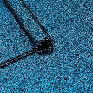 Schwarzer, türkisblauer, geknitterter, metallisch glänzender Jacquard-Brokatstoff (Meterware) für Kleider, Kostüme, Dekorationen, Events, Couture, Capes und Jacken – STIL 273