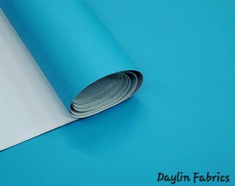 Turquoise Blue Marine Vinyl Fabric Sold By The Yard Vinyl Fabric Faux Leather Pleather Upholstery 54" For Embroidery ITH Crafts - STYLE 154