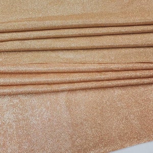 Champagne & Rose Gold Lurex Glitter Fabric - Light Weight - Stretch - Lurex Foam by the yard for Bridal - Gown - Wedding - Party - Style 135