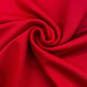 RED Polyester (Not Neoprene) Scuba Double Knit Fabric By The Yard for Lining Dress Covers Runners Apparel Clothing Gowns Skirts - STYLE 054