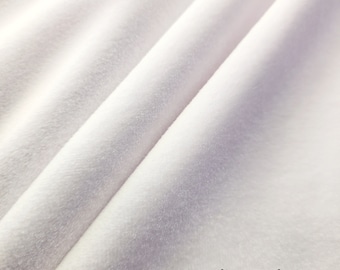 WHITE Plush Non Stretch Velvet Fabric by Yard - 60" Wide Plush Velvet For Christmas Decor Apparel Curtains Event Scrunchies Crafts STYLE 036